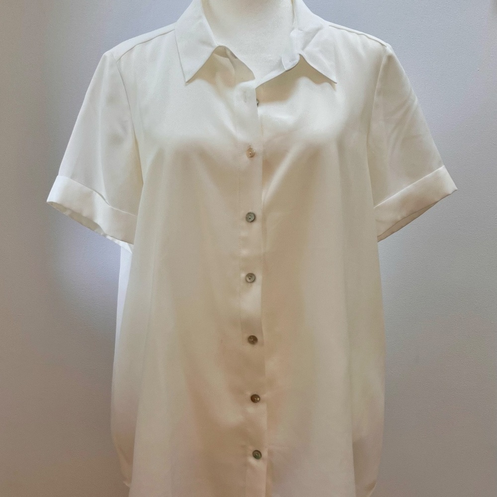 Hatch Savannah White Button Down Top Size 3 - image 2